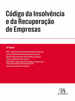cover image of Código da Insolvência e da Recuperação de Empresas--10ª Edição